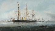 Henry J Morgan HMS 'Hercules' oil painting